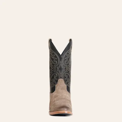 Ariat Men's Bankroll Smoky Roughout and Black R-Toe Cowboy Boots