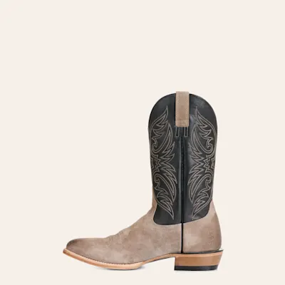 Ariat Men's Bankroll Smoky Roughout and Black R-Toe Cowboy Boots