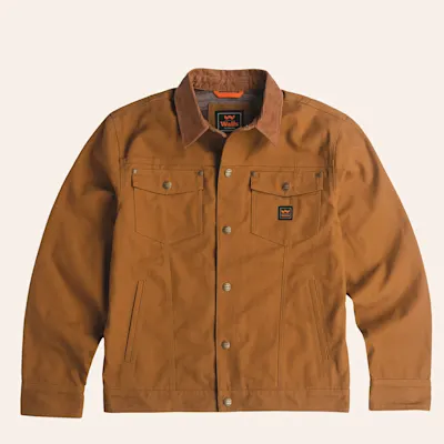 Walls Men's Oak Ridge Pecan Flannel Lined Duck Work Trucker Jacket