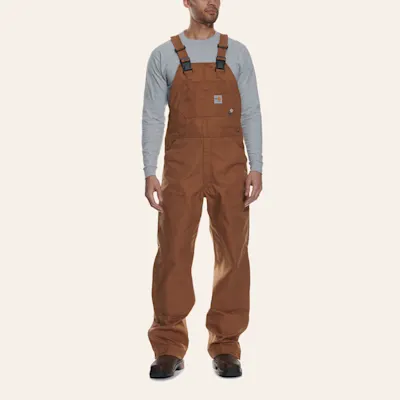 Carhartt FR Brown Unlined Duck Bib Overall