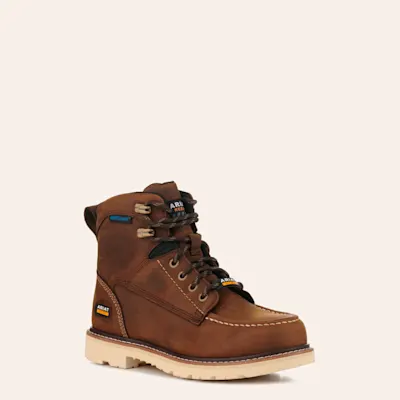 Ariat Women's Rebar Lift Distressed Brown Round Composite Toe Lace Up Work Boot