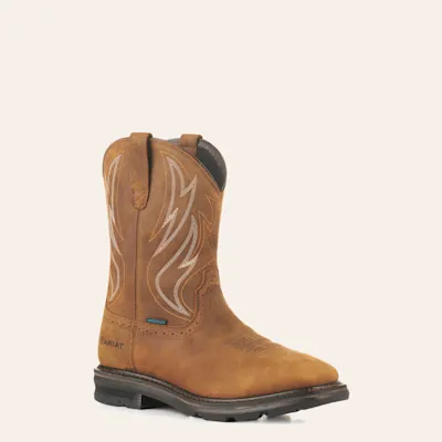 Ariat Men's Sierra Distressed Brown Shock Shield Waterproof Wide Square Toe Work Boot