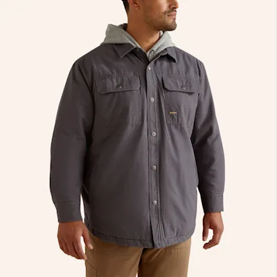 Ariat Men's Rebar Canvas Gray Shirt Jacket