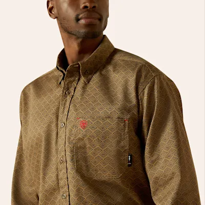 Ariat Men's FR Rebar Deniro Khaki Work Shirt 3 Ariat Men's FR Rebar Deniro Khaki Work Shirt