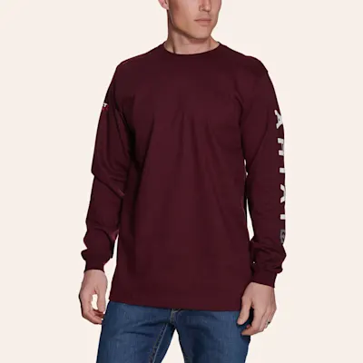 Ariat Men's Malbec Roughneck Skull Logo Long Sleeve FR T-Shirt