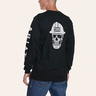 Ariat Men's Black Roughneck Skull Logo Long Sleeve FR Work T-Shirt
