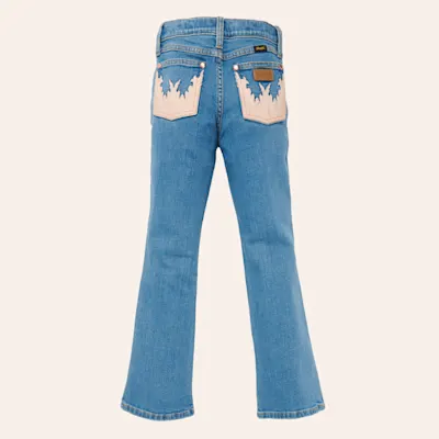 Wrangler X Lainey Wilson Girls' Mae Pink Applique Bootcut Jeans