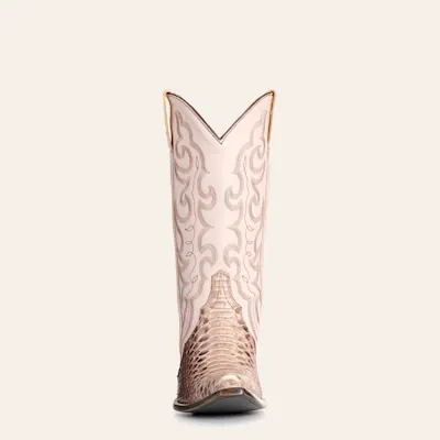 Cavender's Women's Golifran Pink & Mahogany Python Snip toe Cowboy Boots