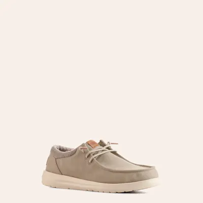 Hey Dude Men's Paul Taupe Faux Leather Moc Toe Casual Shoes