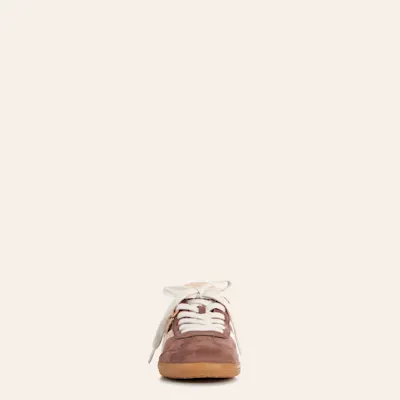 Shushop Women's Sasha Brown Faux Suede Sneakers