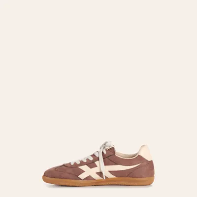 Shushop Women's Sasha Brown Faux Suede Sneakers