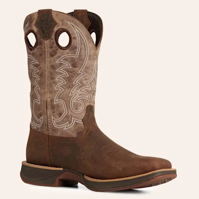 Durango Men's Rebel Ultra-Lite Bay Brown & Stone Wide Square Toe Work Boots