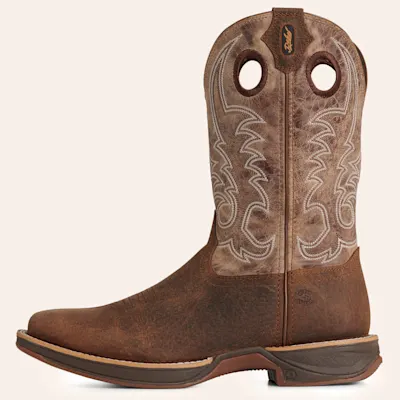 Durango Men's Rebel Ultra-Lite Bay Brown & Stone Wide Square Toe Work Boots