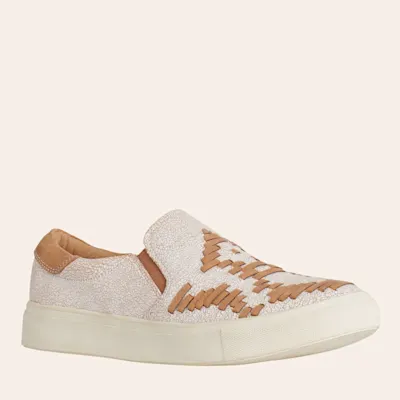 Very G Women's Marian White Distressed Leather Slip On Sneakers