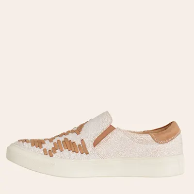 Very G Women's Marian White Distressed Leather Slip On Sneakers