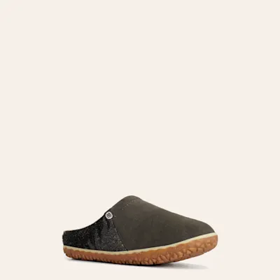 Minnetonka Women's Tahoe Gray Aztec Print Knit Moc Toe Slippers