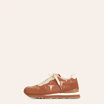 Roper Women's Giddyup Jogger Cognac Steer Head Print Casual Shoes