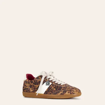 Shushop Women's Sydney Leopard Print Faux Suede Sneakers