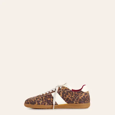 Shushop Women's Sydney Leopard Print Faux Suede Sneakers