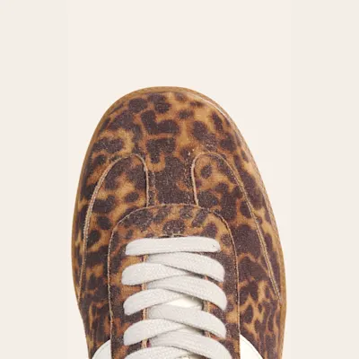 Shushop Women's Sydney Leopard Print Faux Suede Sneakers 7 Shushop Women's Sydney Leopard Print Faux Suede Sneakers