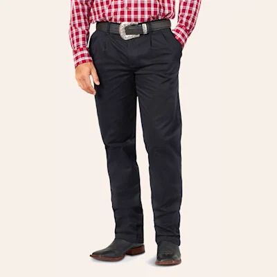Wrangler Men's Black Pleated Front Relaxed Fit Wrinkle Resistant Casual Pants - Tall