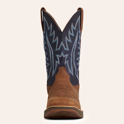 Durango Men's Rebel Ultra-Lite Bay Cognac & Sapphire Blue Wide Square Toe Work Boots