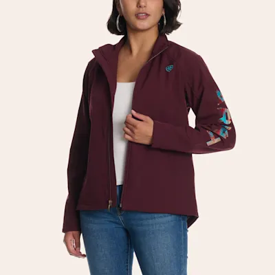Ariat Women’s Malbec Aztec Print Logo Softshell Jacket
