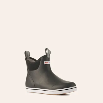 XTRATUF Men's Black Ankle Rubber Deck Boots