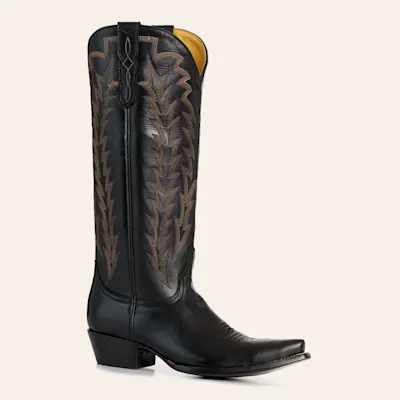 JRC & Sons Women's Whitney Black Snip Toe Cowboy Boots