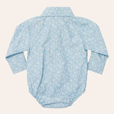 Rafter C Infant Boys' Blue Paisley Print Long Sleeve Onesie 2 Rafter C Infant Boys' Blue Paisley Print Long Sleeve Onesie