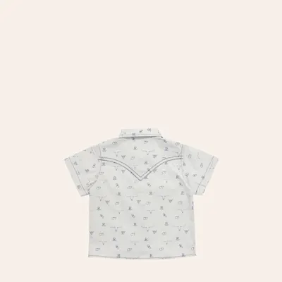 Cowboy Hardware Toddler Boy's Light Gray Branding Irons Pearl Snap Shirt