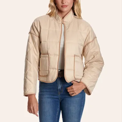 Rockin' C Women's Cream Quilted Cropped Jacket