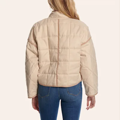 Rockin' C Women's Cream Quilted Cropped Jacket