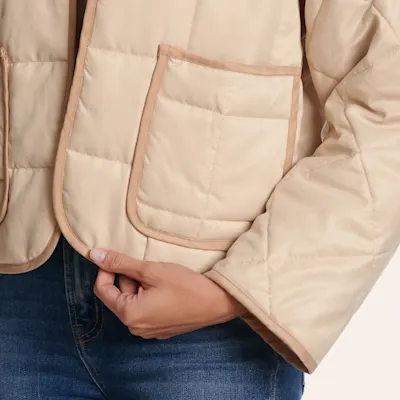 Rockin' C Women's Cream Quilted Cropped Jacket
