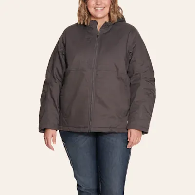 Ariat Women's Rebar Gray DuraCanvas Insulated Hooded Jacket