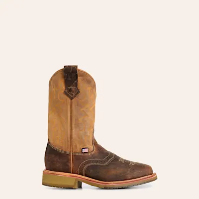 Double H Men's Stockman Sand & Brown Elephant Wide Square Toe Work Boots