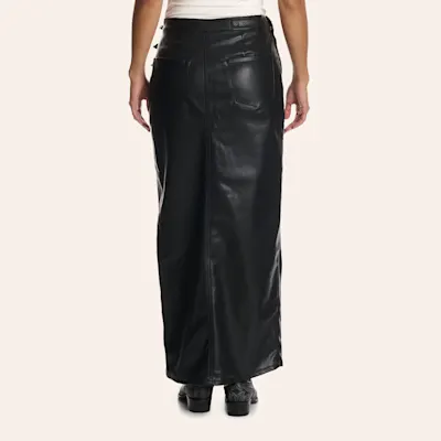 Panhandle Slim Women's Black Buckle Faux Leather Maxi Skirt 3 Panhandle Slim Women's Black Buckle Faux Leather Maxi Skirt