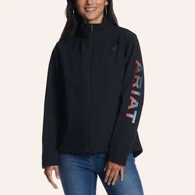 Ariat Women's Black Multicolor Logo Softshell Jacket