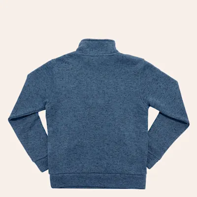 Cowboy Hardware Boys' Indigo Logo Embroidered Quarter Zip Fleece Jacket