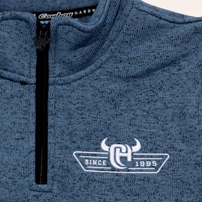 Cowboy Hardware Boys' Indigo Logo Embroidered Quarter Zip Fleece Jacket