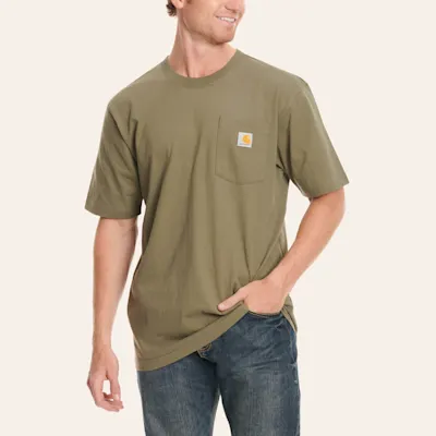 Carhartt Men's Olive Heavy Cotton Loose Fit Work T-Shirt