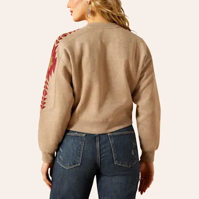 Ariat Women's Brown Aztec Embroidered Sweatshirt