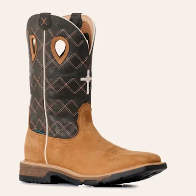 Twisted X Men's Clay & Pewter Waterproof Wide Square Toe Work Boots
