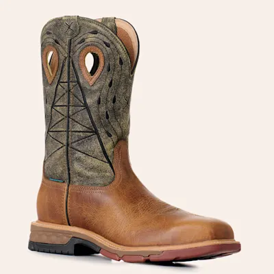 Twisted X Men's Lion & Dark Olive Waterproof Wide Square Composite Toe Work Boots