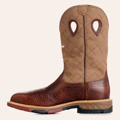 Twisted X Men's Rustic Brown & Lion Tan Waterproof Composite Wide Square Toe Work Boots