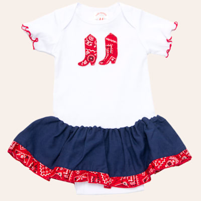 Kiddie Korral Girls' White and Red Bandana Onesie
