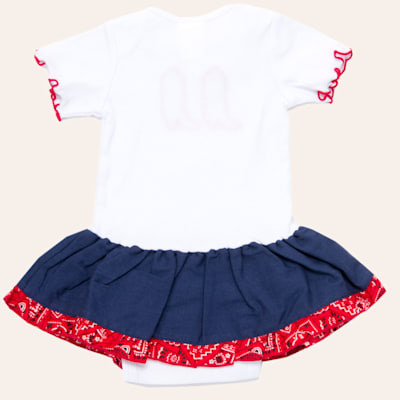 Kiddie Korral Girls' White and Red Bandana Onesie 2 Kiddie Korral Girls' White and Red Bandana Onesie