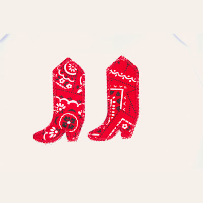 Kiddie Korral Girls' White and Red Bandana Onesie 3 Kiddie Korral Girls' White and Red Bandana Onesie