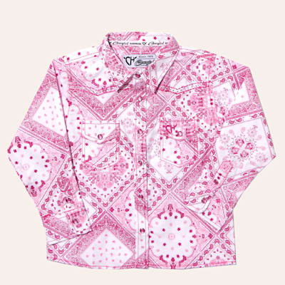 Cowgirl Hardware Toddler Girl's Pink Bandana Print Western Shirt