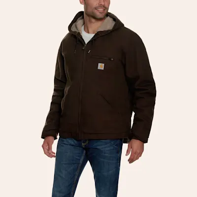 Carhartt Men's Dark Brown Sherpa Lined Jacket